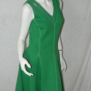DKNY Dress Green White Stitching  Scuba Size 12‎